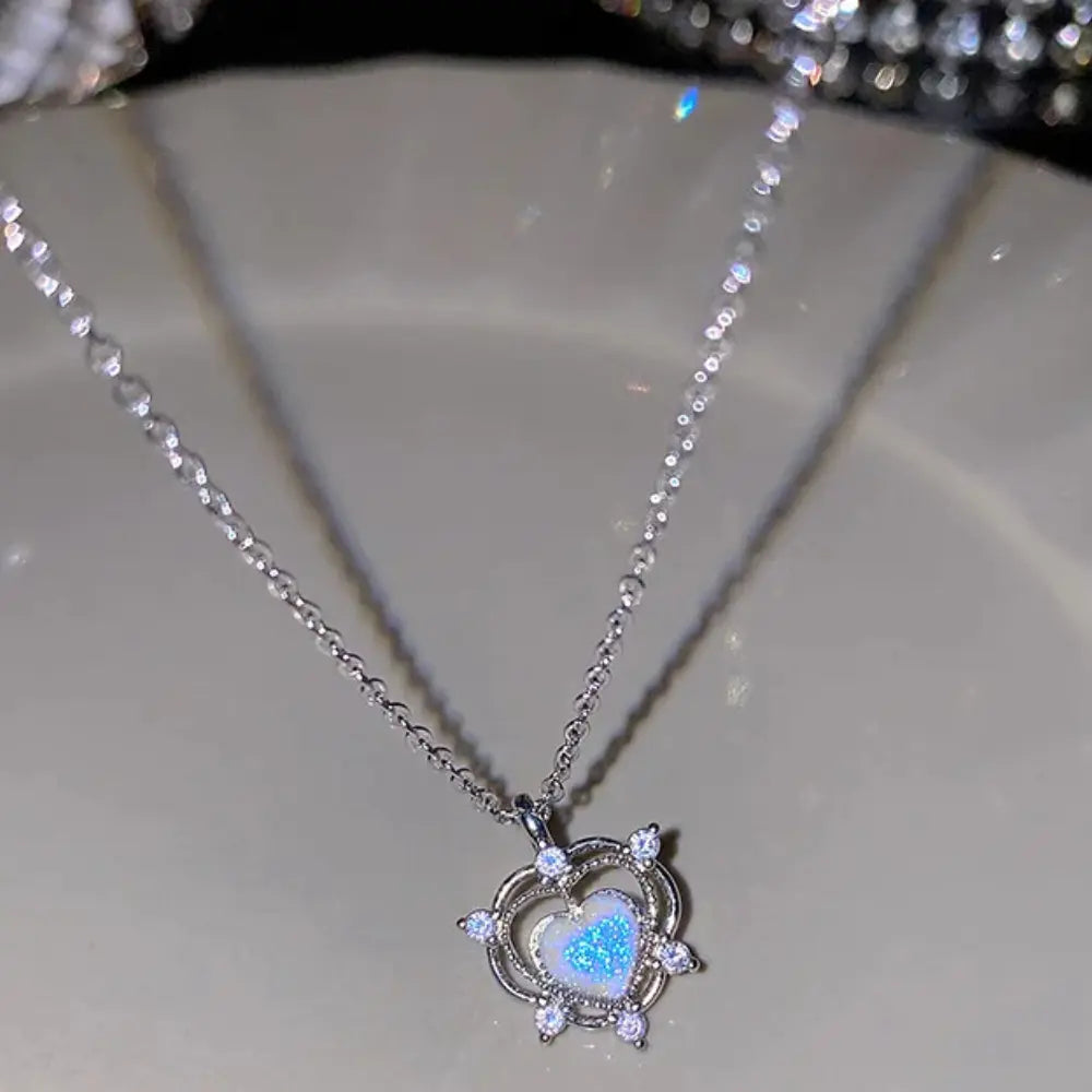 Valenzora | Bow Angel Wing Heart Pendant Necklace for Women
