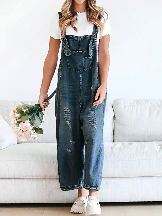 Valenzora | Women's Loose Denim Jumpsuit Comfortable & Stylish