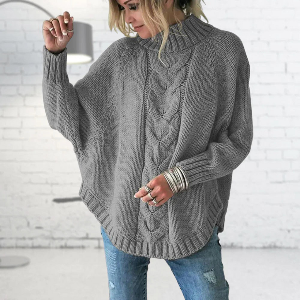 Valenzora - Women's chunky knit roll-neck sweater