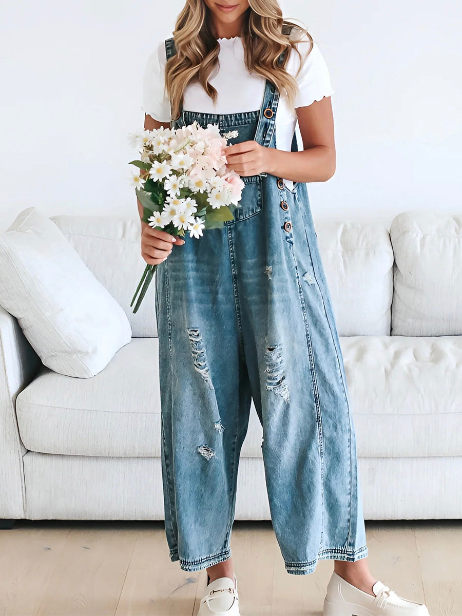 Valenzora | Denim Jumpsuit Women Baggy Jeans Overall