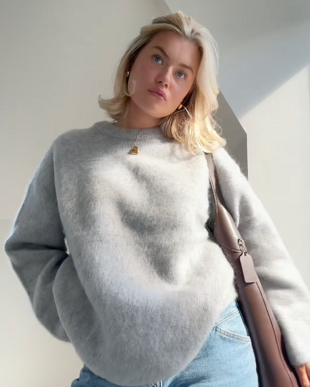 Valenzora | Mohair blend pullover with round neck