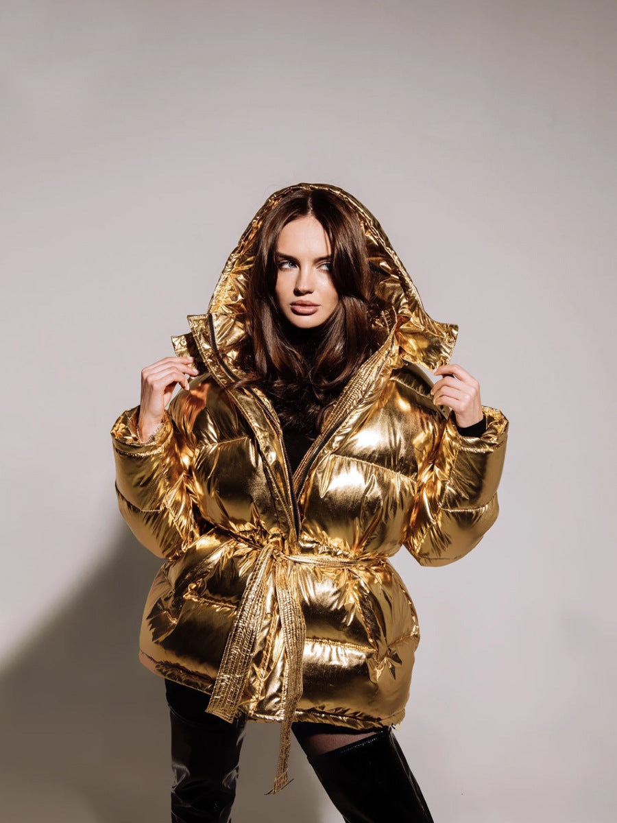 Valenzora | Cool Shiny Hooded Puffer Jacket