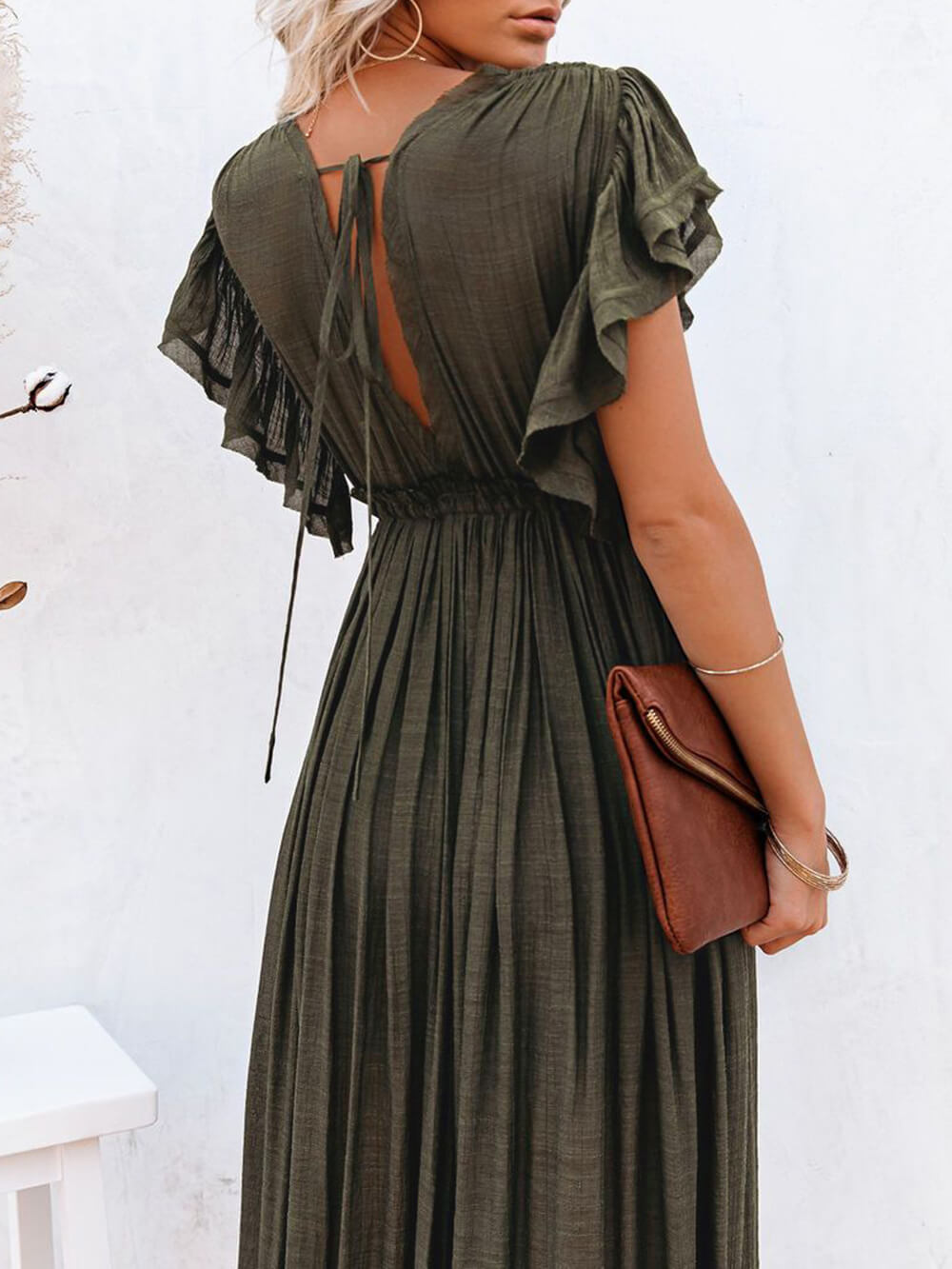 Valenzora | Stylish maxi dress with flutter sleeves for women
