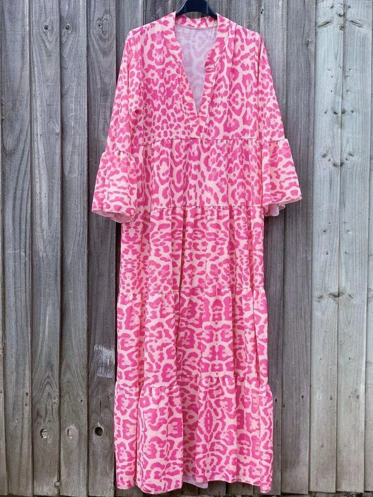 Valenzora | Elegantes Sommerkleid mit Leopardenmuster