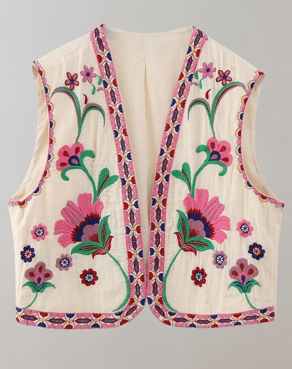 Valenzora | Vest with Floral Embroidery Jackets