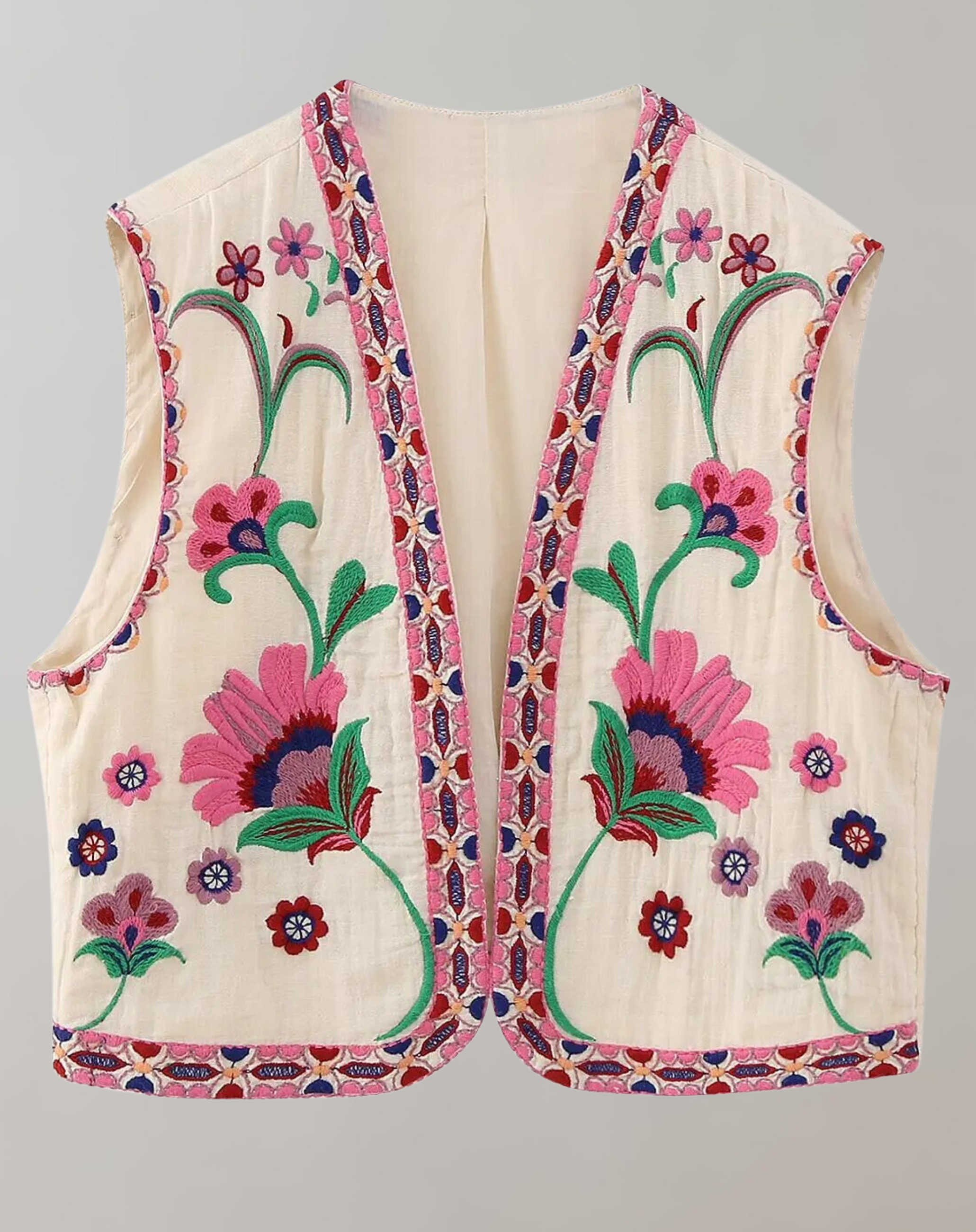 Valenzora | Vest with Floral Embroidery Jackets