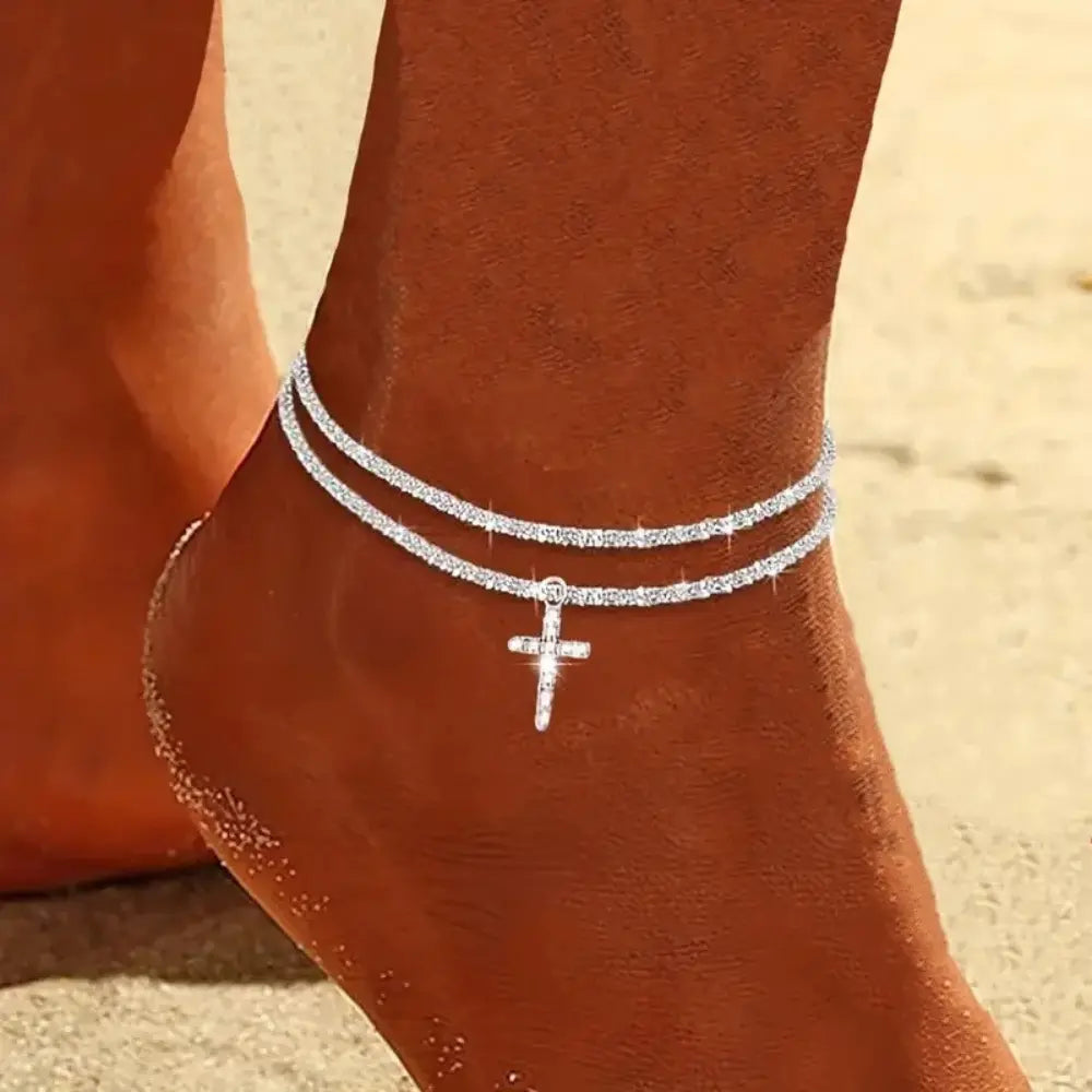 Valenzora | Chic Silver/Gold Double Anklet