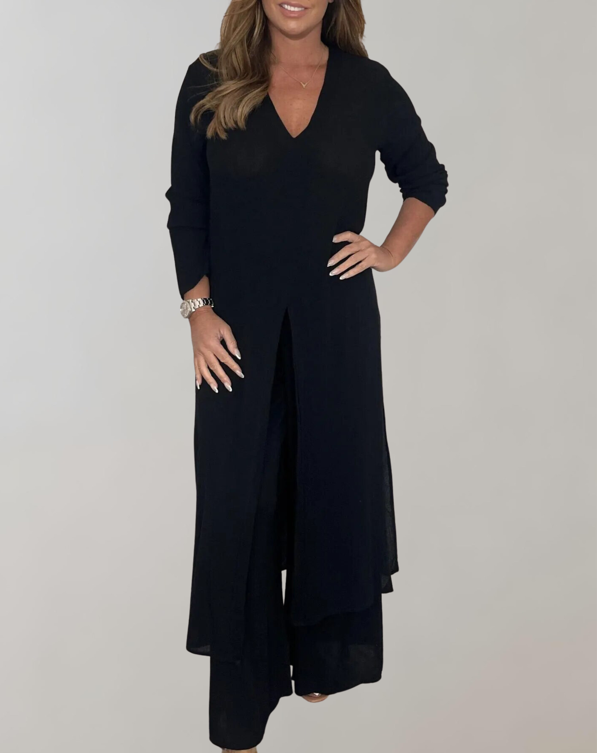Valenzora - Long top with elegant high slit