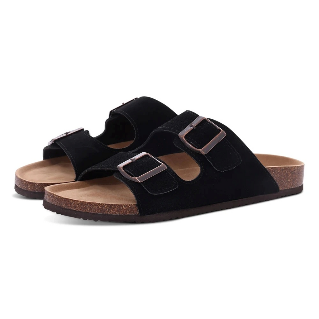 Valenzora | Suede Women's Sandals with Double Strap