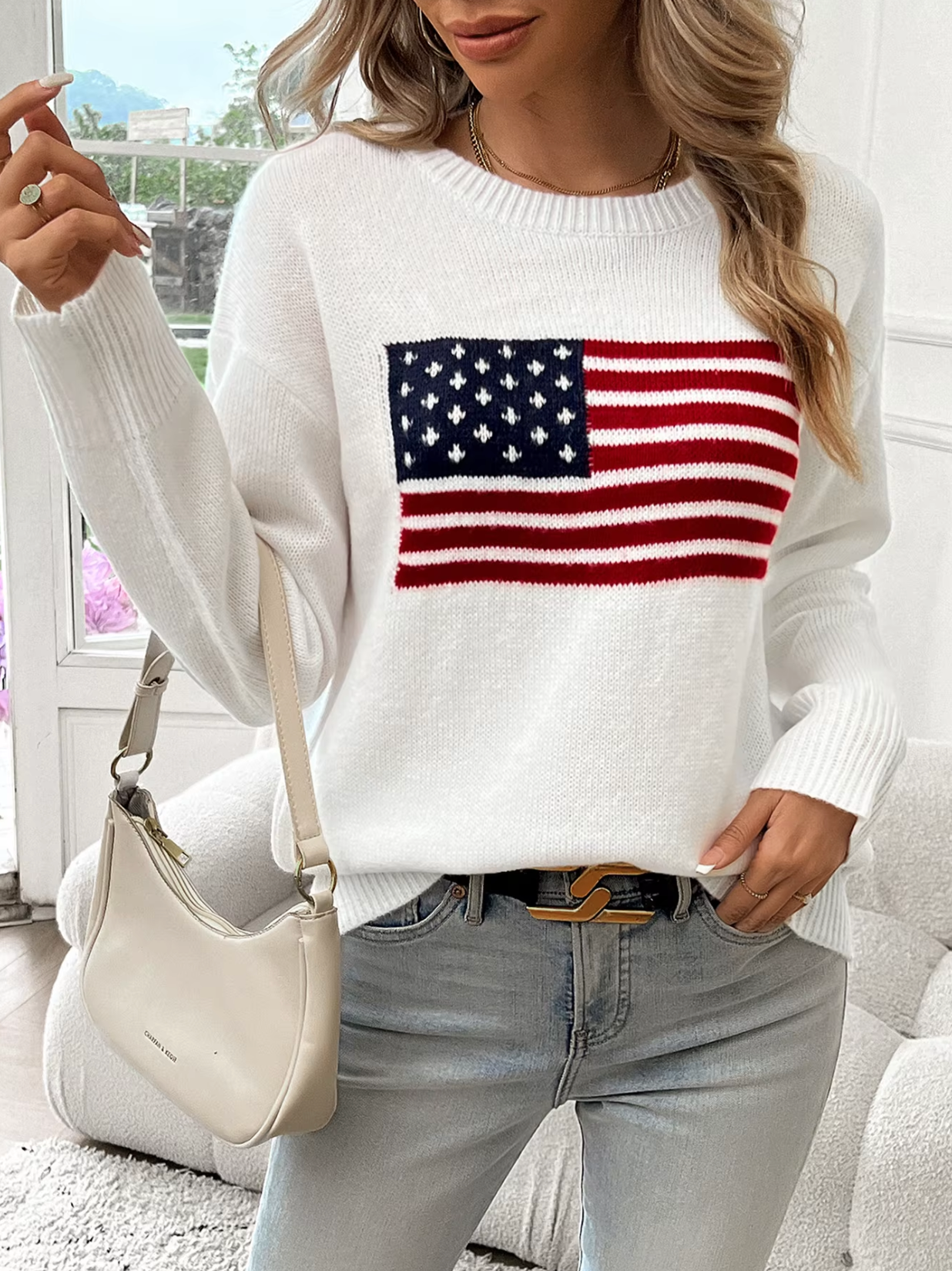 Valenzora | Cotton knit sweater with round neck
