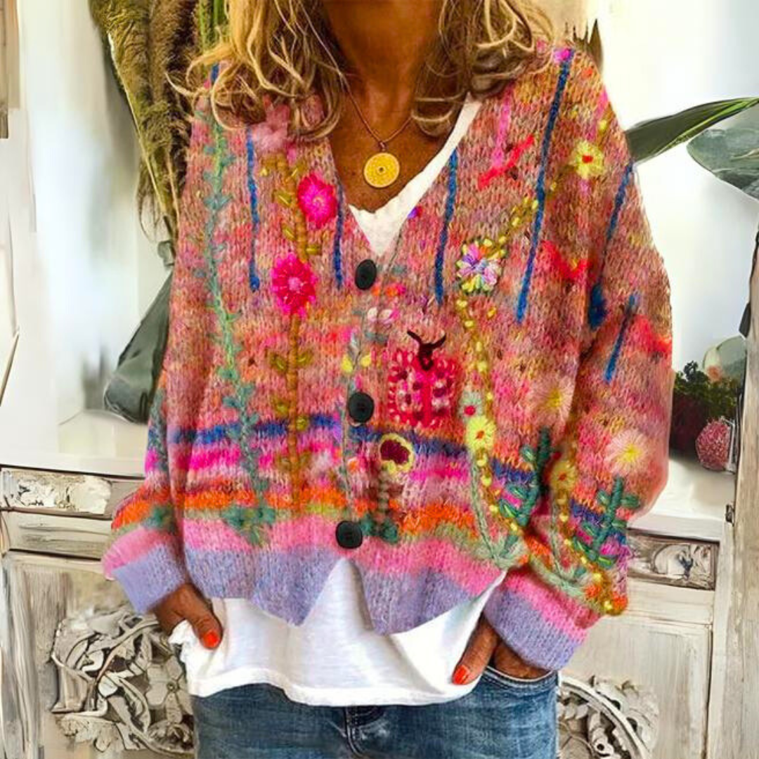 Valenzora | Luxurious printed cardigan