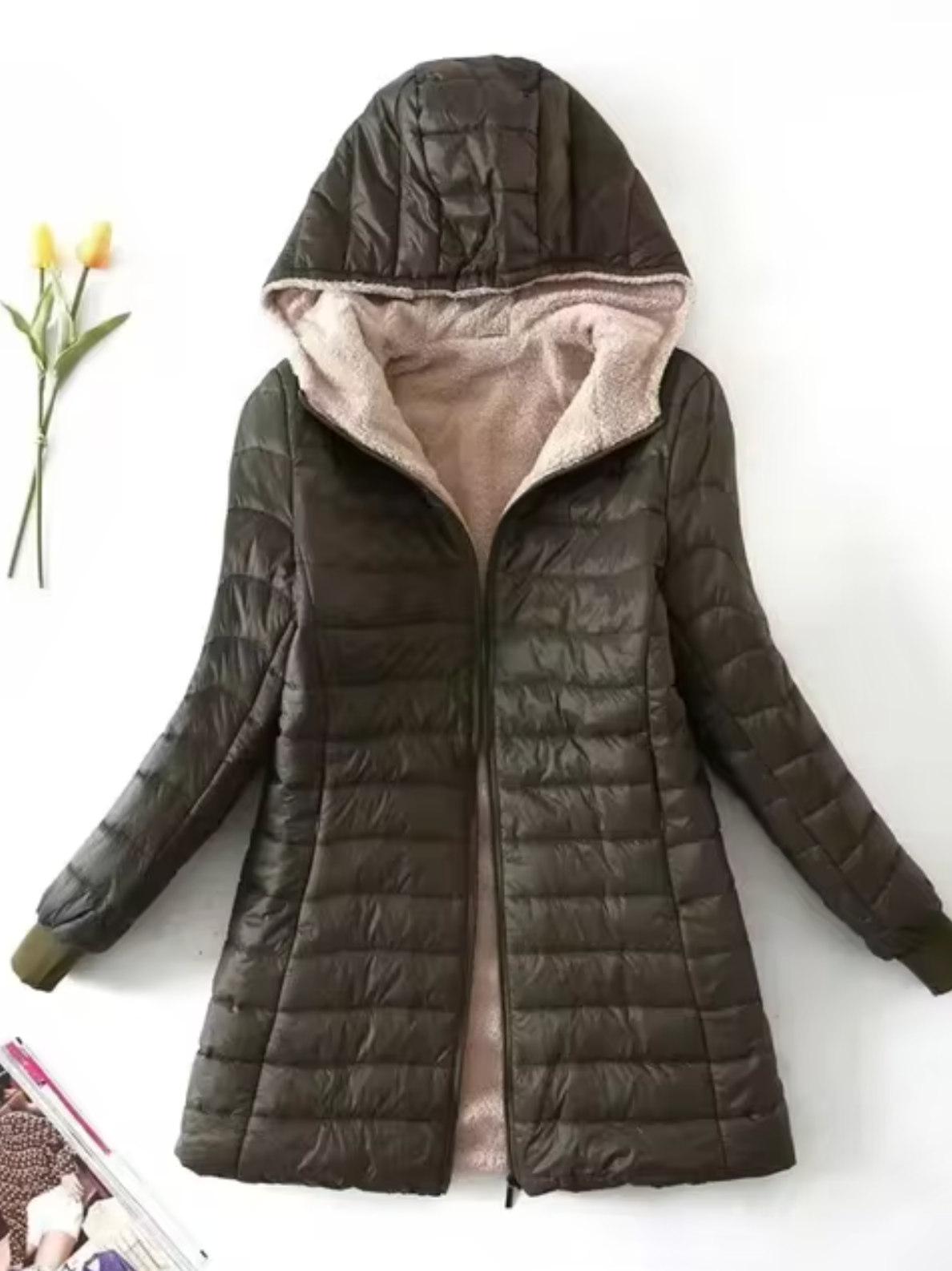 – Plush fleece coat