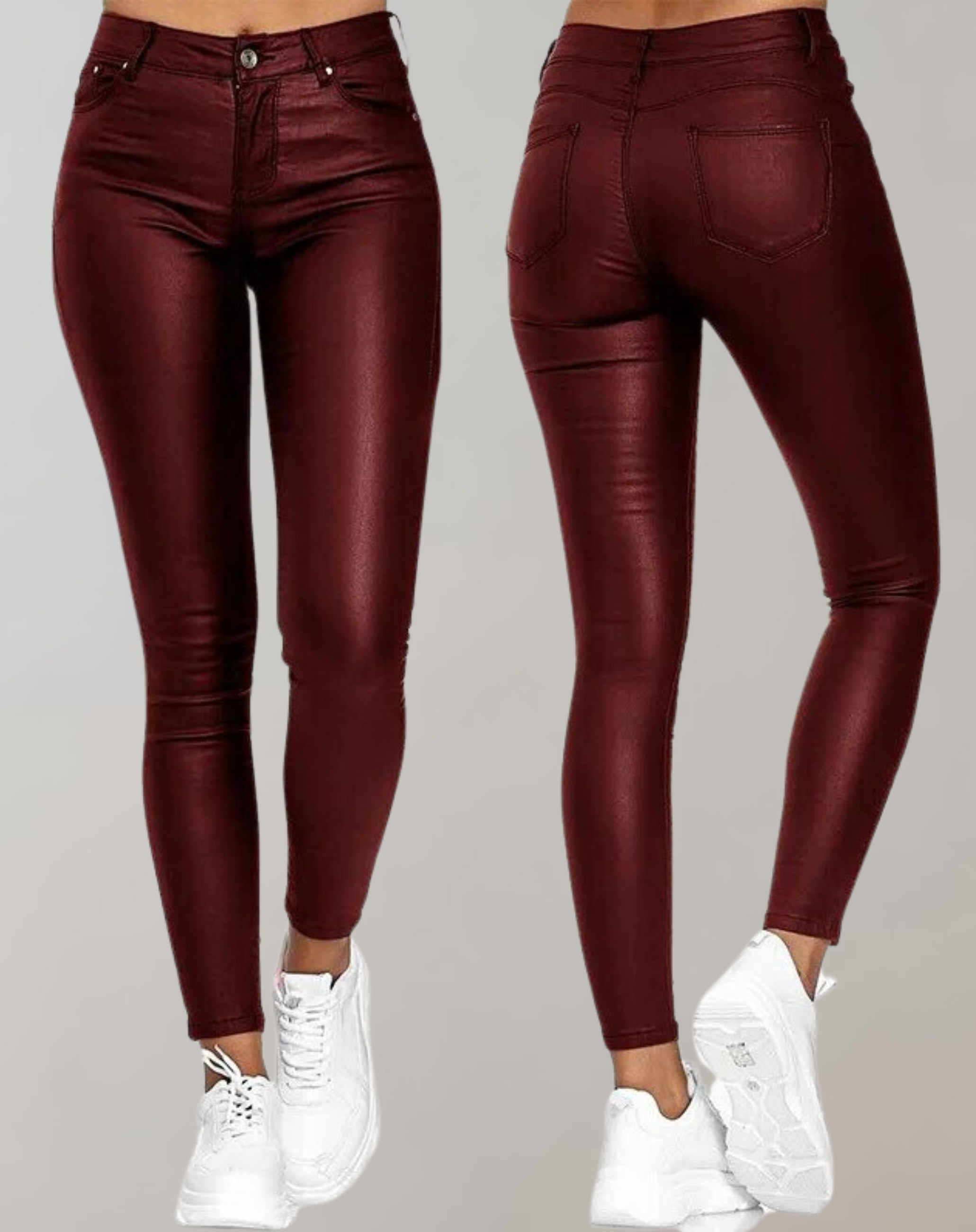 Valenzora - Damen PU-Lederhose Schwarz