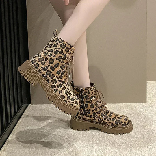 Stiefeletten mit Leopardenmuster