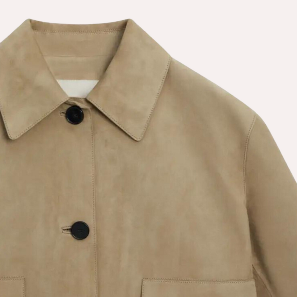 Valenzora | Beige Lederjacke
