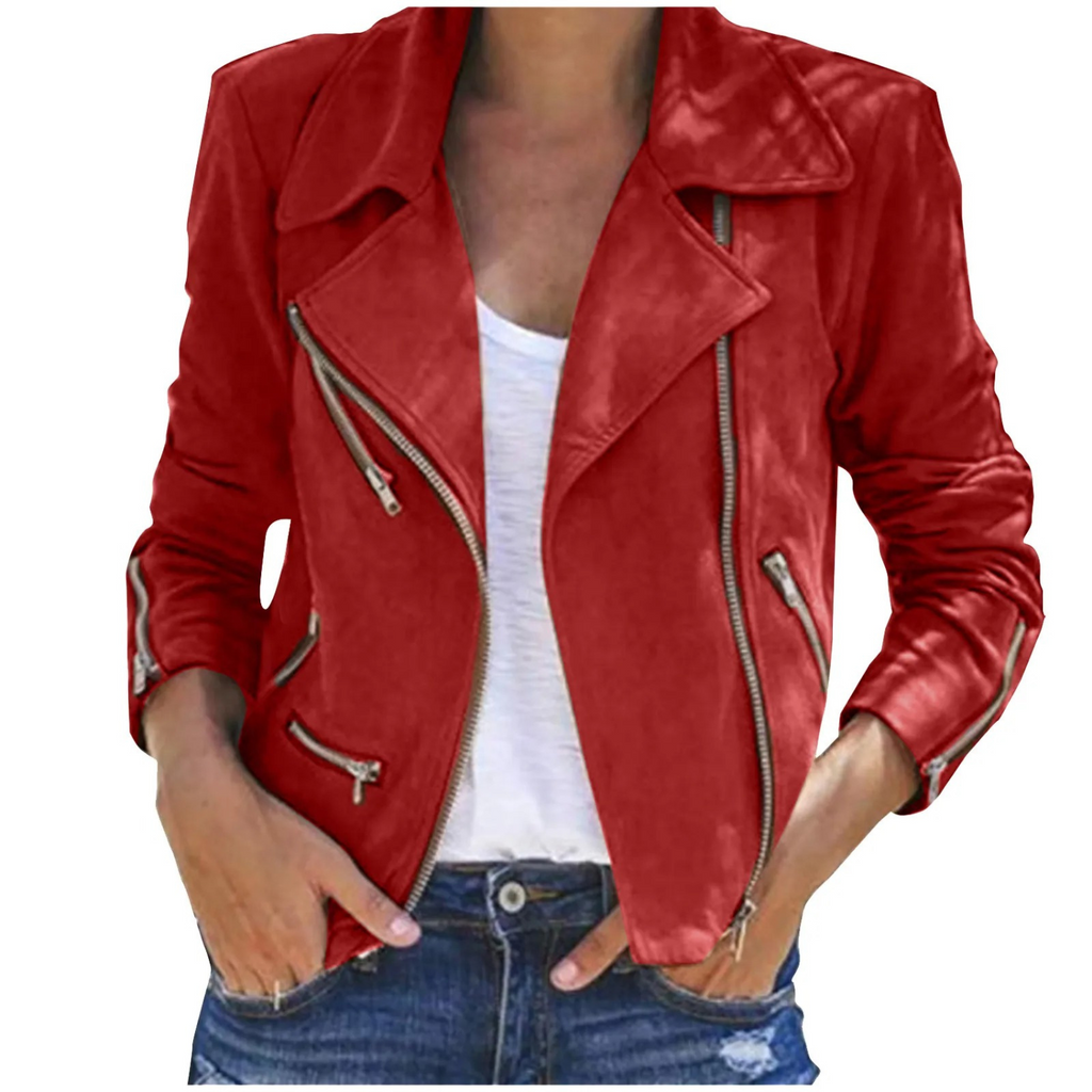 Valenzora | Vintage-Lederjacke mit Reißverschluss für Damen