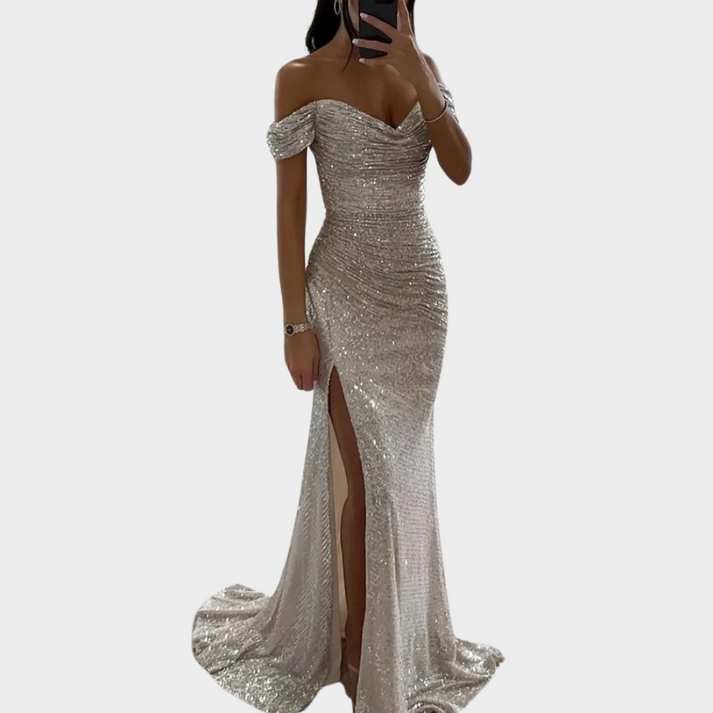 Valenzora | Women's Long Elegant Evening Dress with Slit