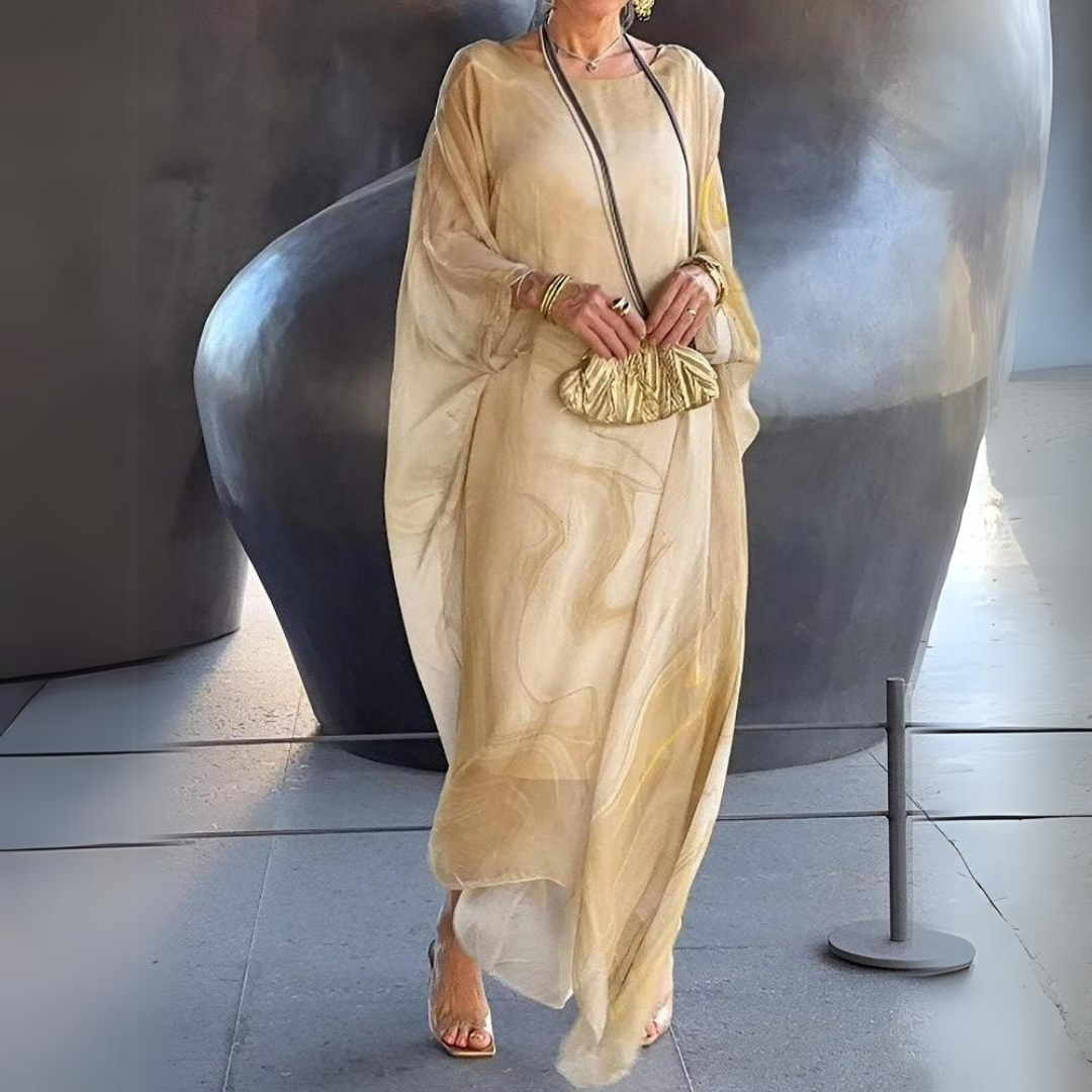 Valenzora | Kaftan Dress Flowing Lightweight Fabric Elegant Loose Fit Wide Sleeves