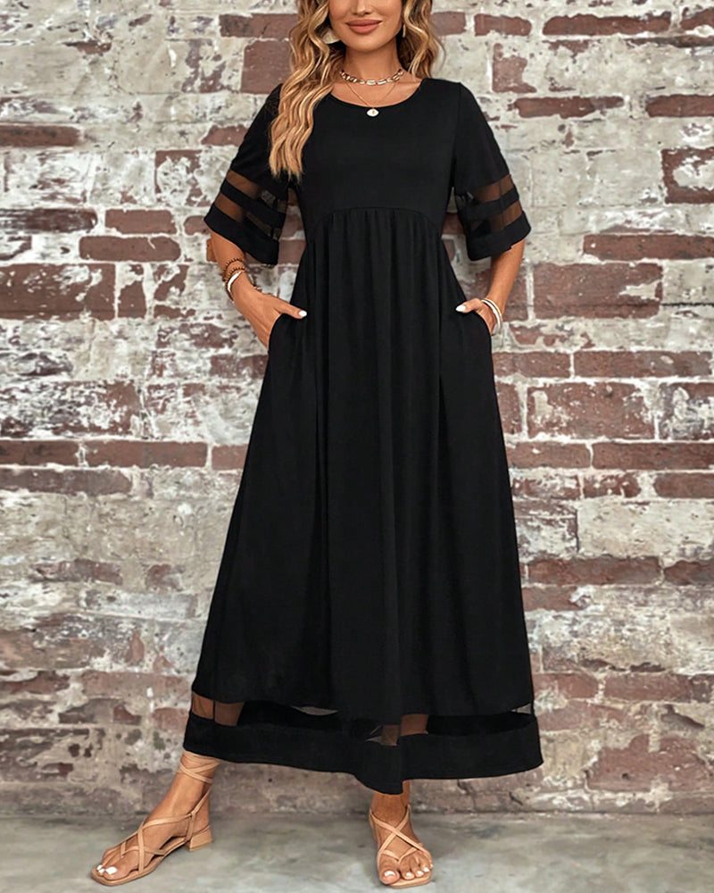 Valenzora | Elegant dress with a round neckline
