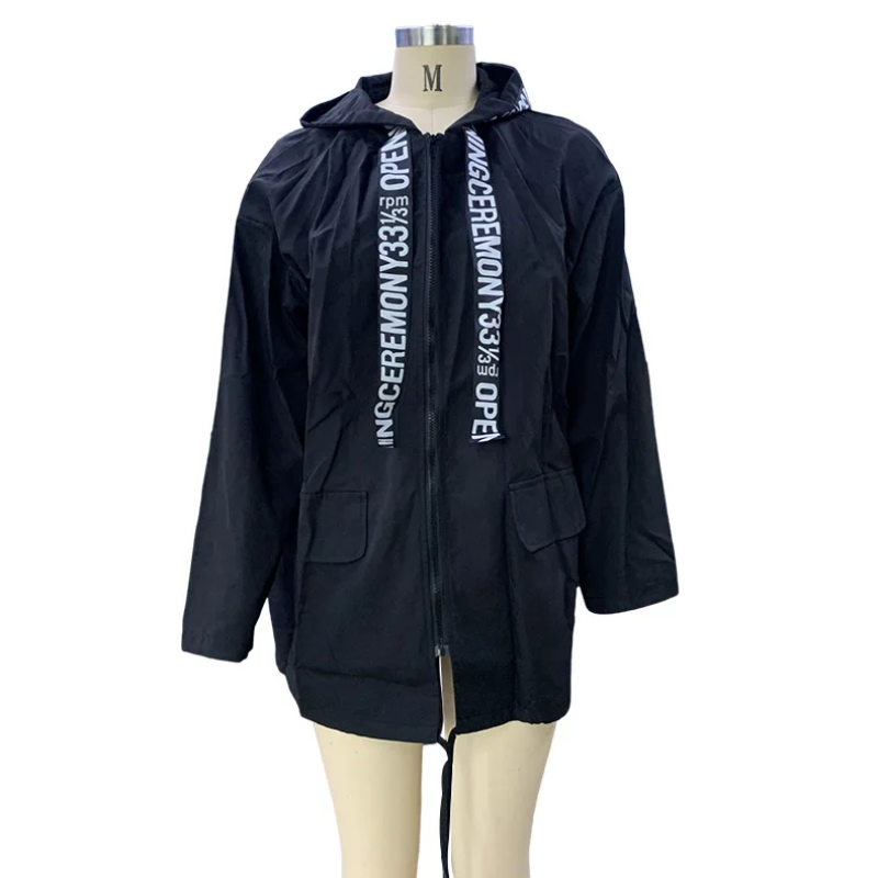 Valenzora | Lässiger Damen-Trenchcoat mit grafischen Details und Vordertaschen