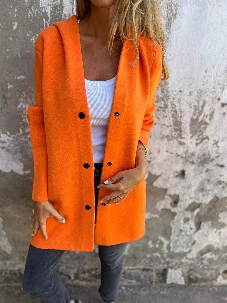Valenzora | Casual single-breasted cardigan with hood