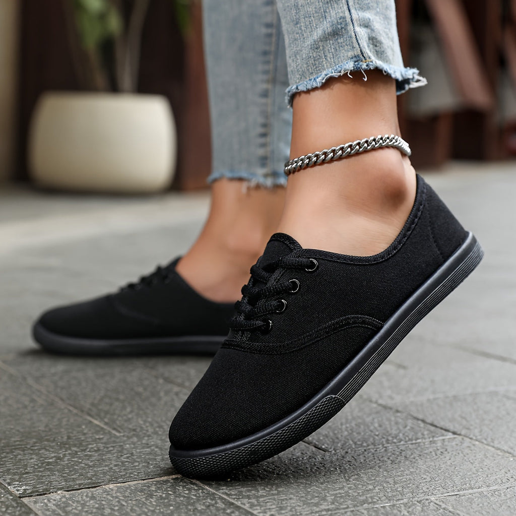 Valenzora | Bequeme Low-Top Canvas-Sneaker in Weiß