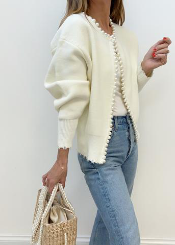 Cardigan with mother-of-pearl buttons