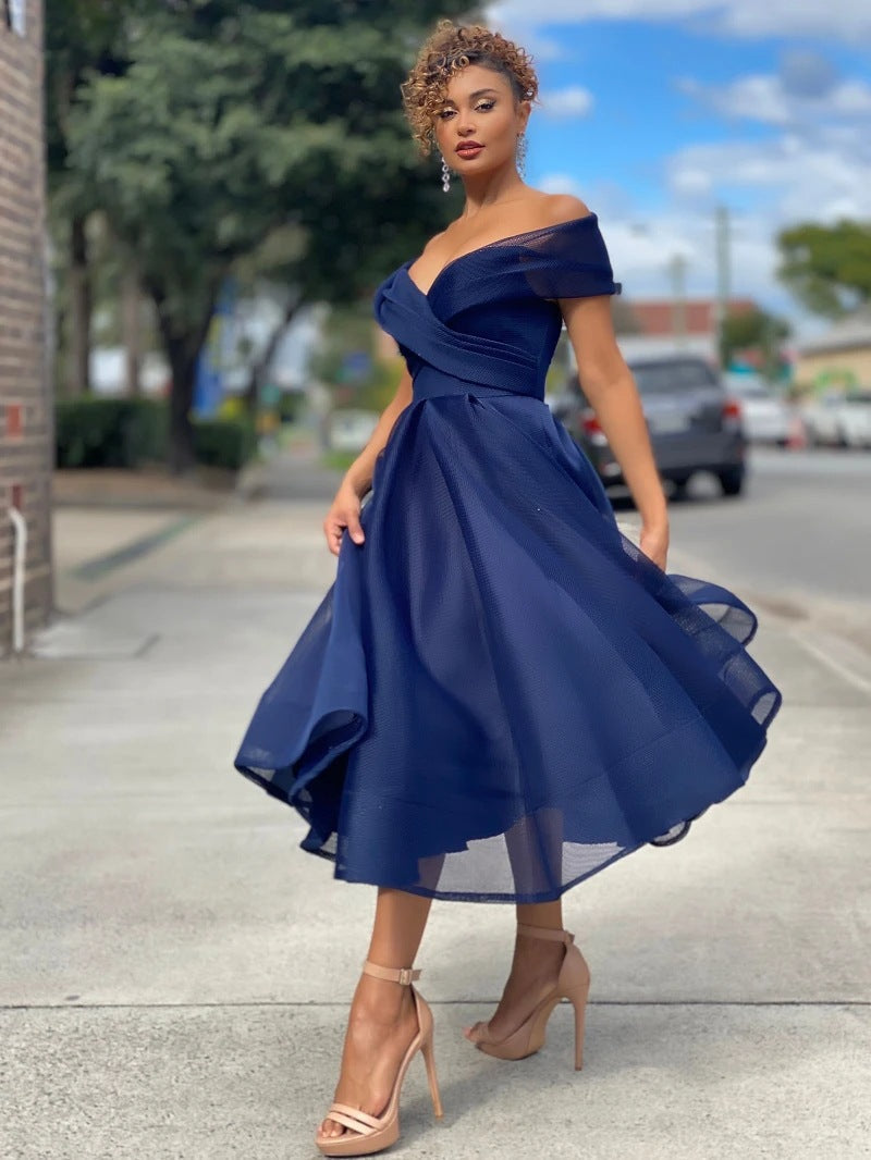 Valenzora | Elegantes schulterfreies Brautjungfernkleid