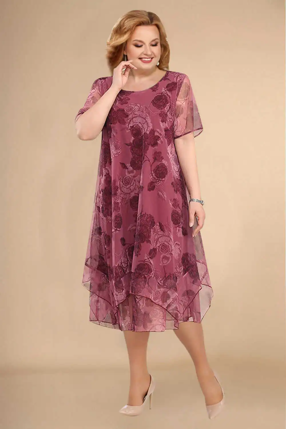 Valenzora | Floral chiffon dress