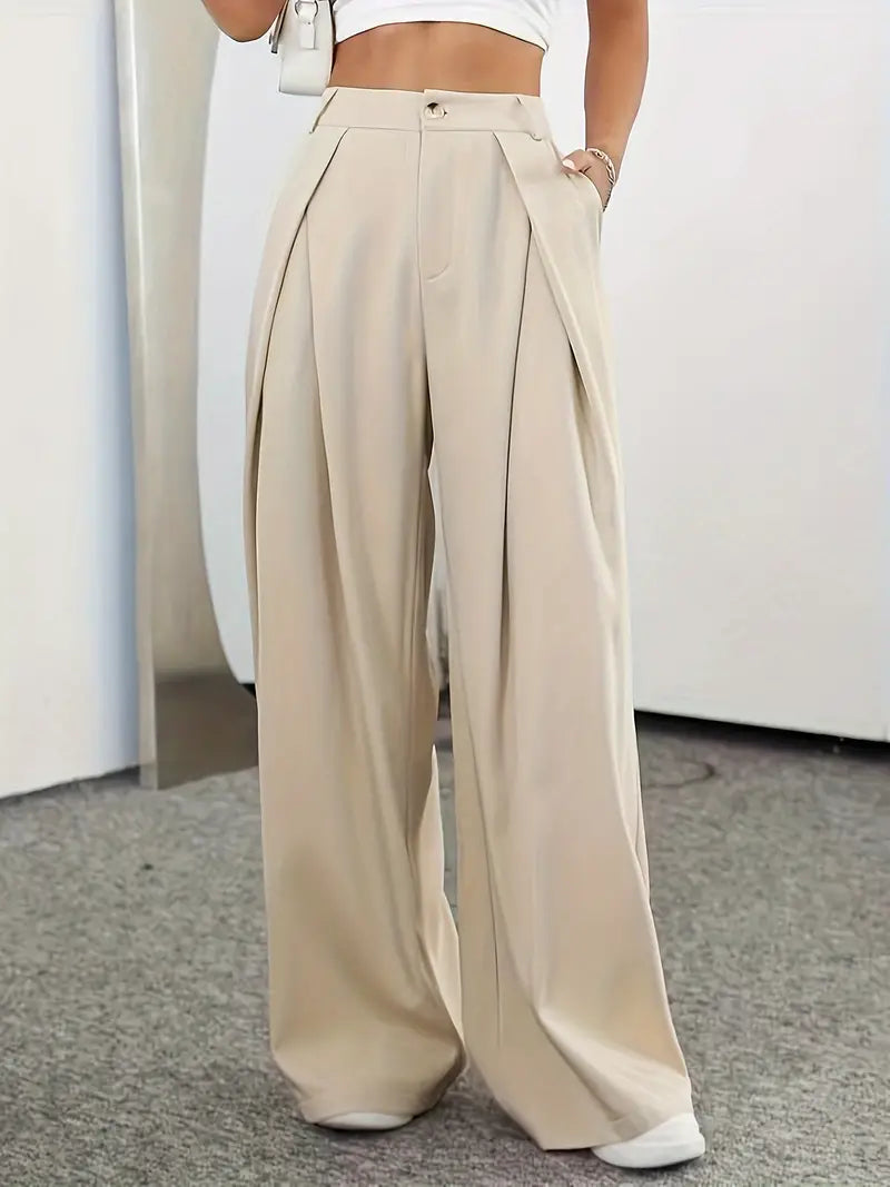 Valenzora | Chic Autumn High Waist Pleated Trousers for Women