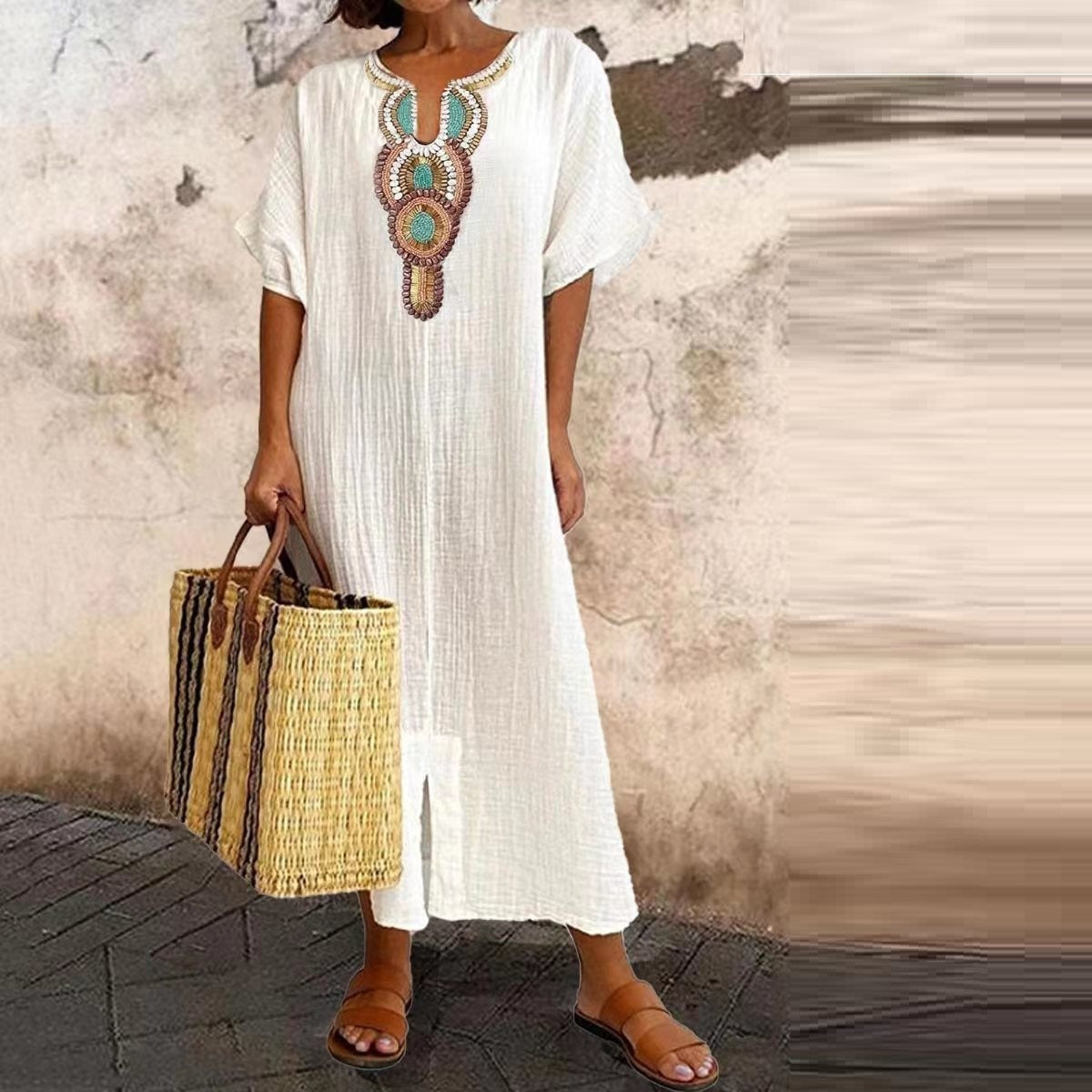 Valenzora | Kaftan Dress with Ethnic Accents