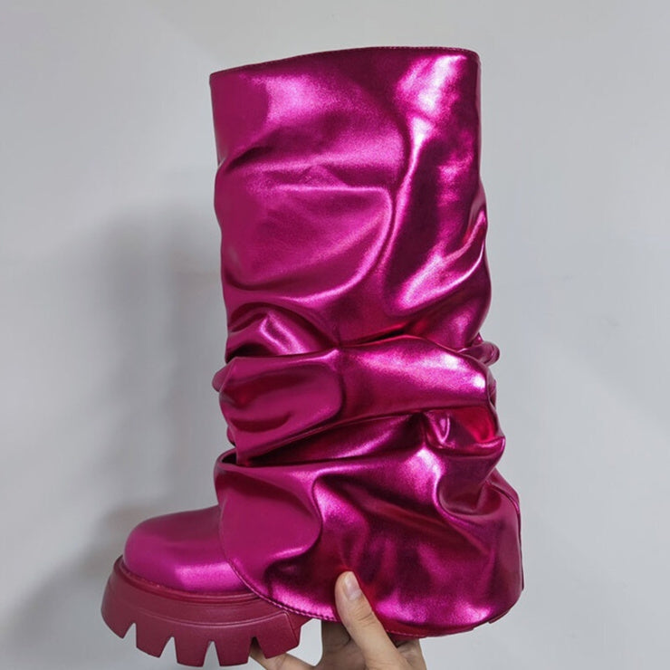Valenzora | Damen-Stiefel mit runder Zehenpartie, dicker, geformter Sohle und umgelegtem Schaft