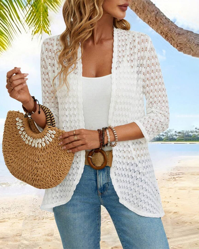 Valenzora | Elegant solid color lace cardigan