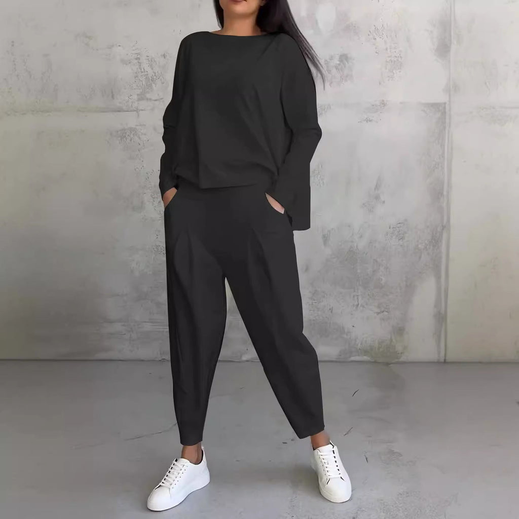 Valenzora | Damen-Hosenanzug mit langen Ärmeln, asymmetrisches Design