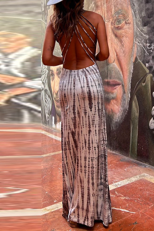 Valenzora | Rosiedress Criss Cross Open Back Tie Dye Maxi Dress