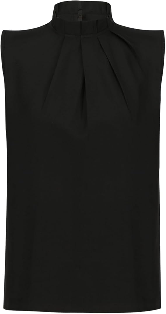 Valenzora | Black pleated top with split sleeves