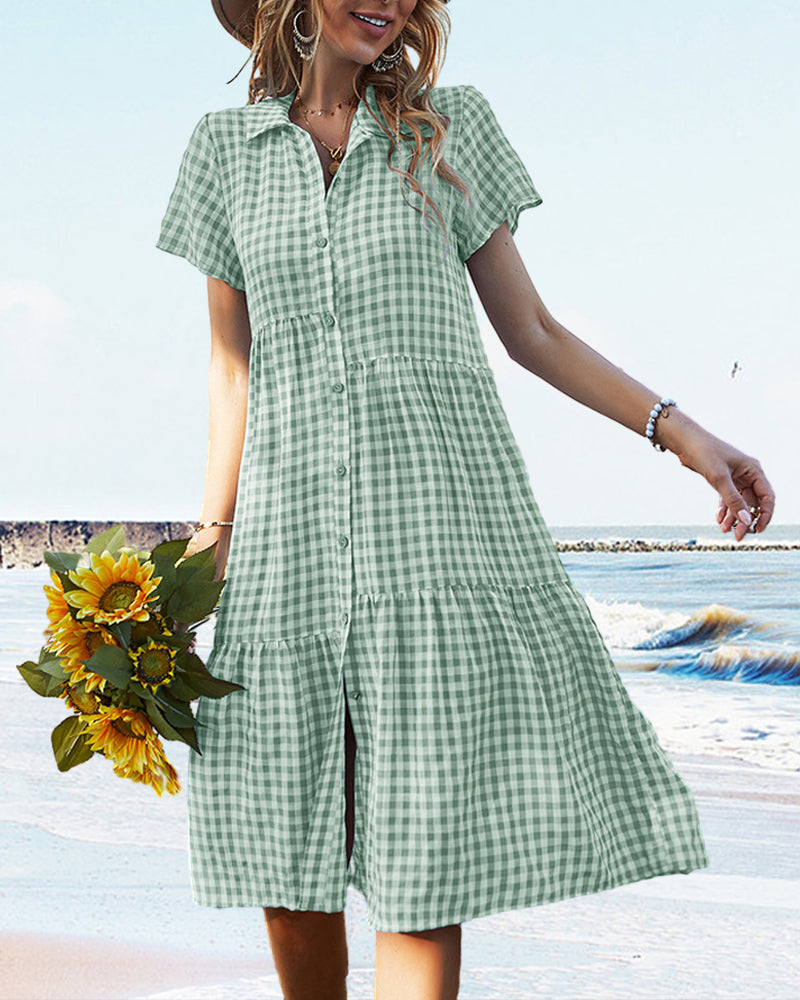 Valenzora | Lässiges Hemdblusenkleid mit Karomuster