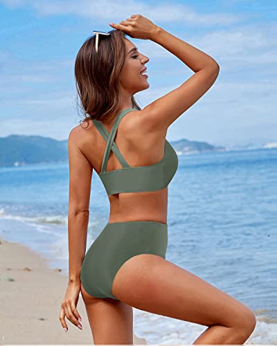 Valenzora | Sporty Women's High-Top Sweater Two-Piece Bikini Sport Crop Top Swimsuit