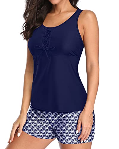 Valenzora | U-Boot-Tankini-Set mit Netz-Racerback und Boyleg-Shorts für Damen