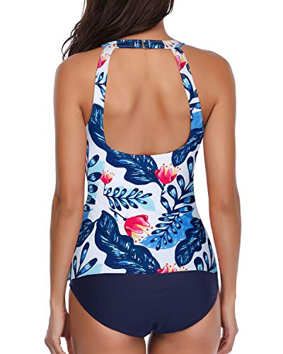 Valenzora | Hochgeschlossener Tankini mit Neckholder, Schaufelrücken und Shorts