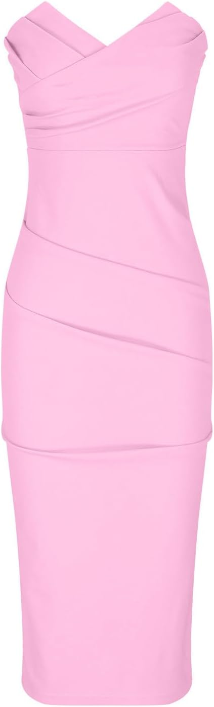 Magner™ – Strapless Midi Party Dress with Back Slit, Elegant Cocktail Dress for Evenings & Events