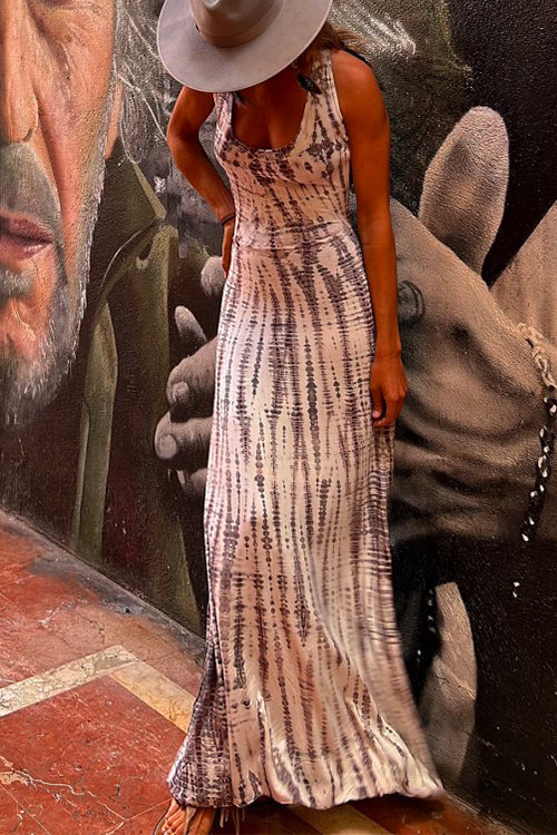Valenzora | Rosiedress Criss Cross Open Back Tie Dye Maxi Dress
