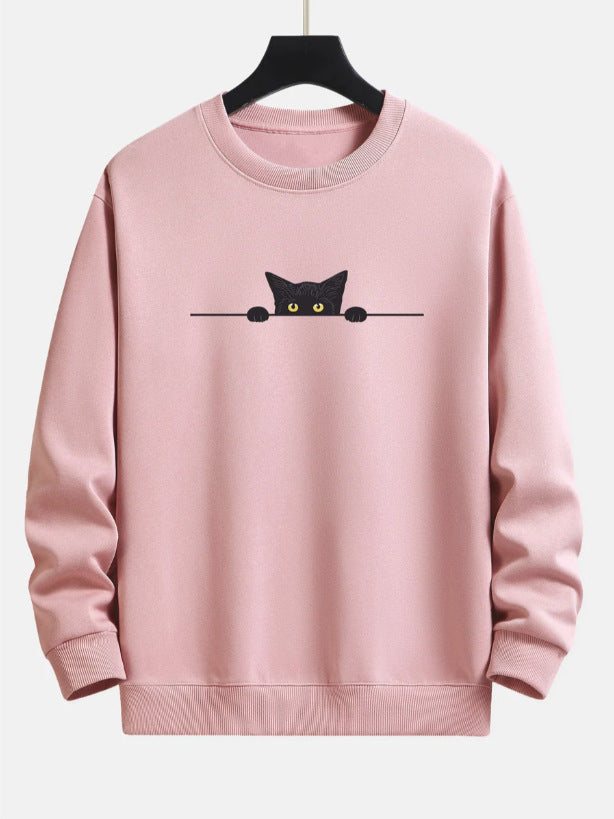 Valenzora | Relax Fit Sweatshirt with Black Cat Print