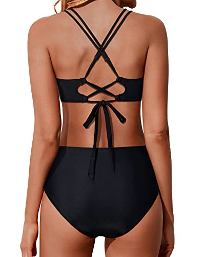 Valenzora | Twist Front High Waist Bikini Set Zweiteilige Badeanzüge Push-Up Wickel-Badeanzüge