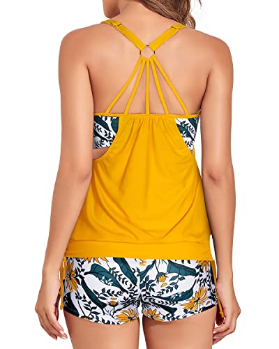 Valenzora | Push-up Damen Tankini Set Zweiteilige Bauchweg Badeanzüge