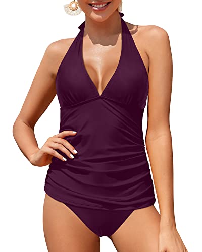 Valenzora | Neckholder Tankini-Badeanzüge für Damen mit Bauchkontrolle