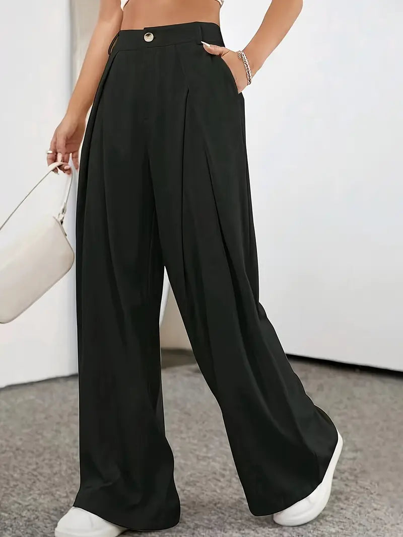 Valenzora | Chic Autumn High Waist Pleated Trousers for Women