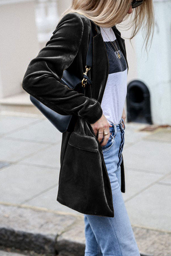 Valenzora | Velvet blazer with a chic tailored cut for women