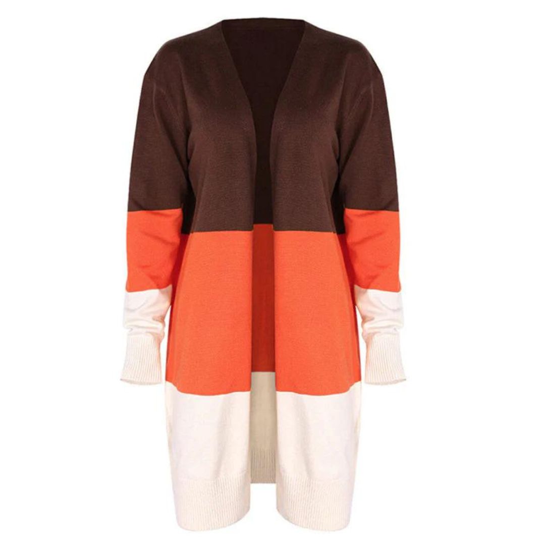 Valenzora | Cardigan with color blocking and open front