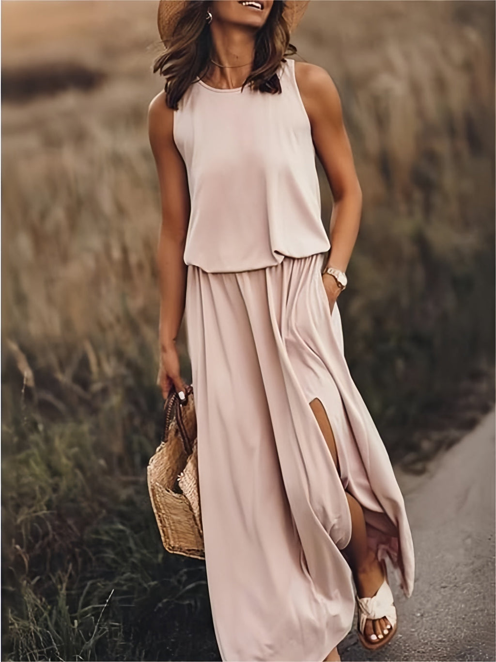 Valenzora | Einfaches Boho-Maxikleid aus Modal für Damen
